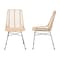 Baxton Studio Manhattan Modern Bohemian Natural Brown Rattan and Black Metal 2-Piece Dining Chair Set 231-2PC-12818-ZORO - alternate 3